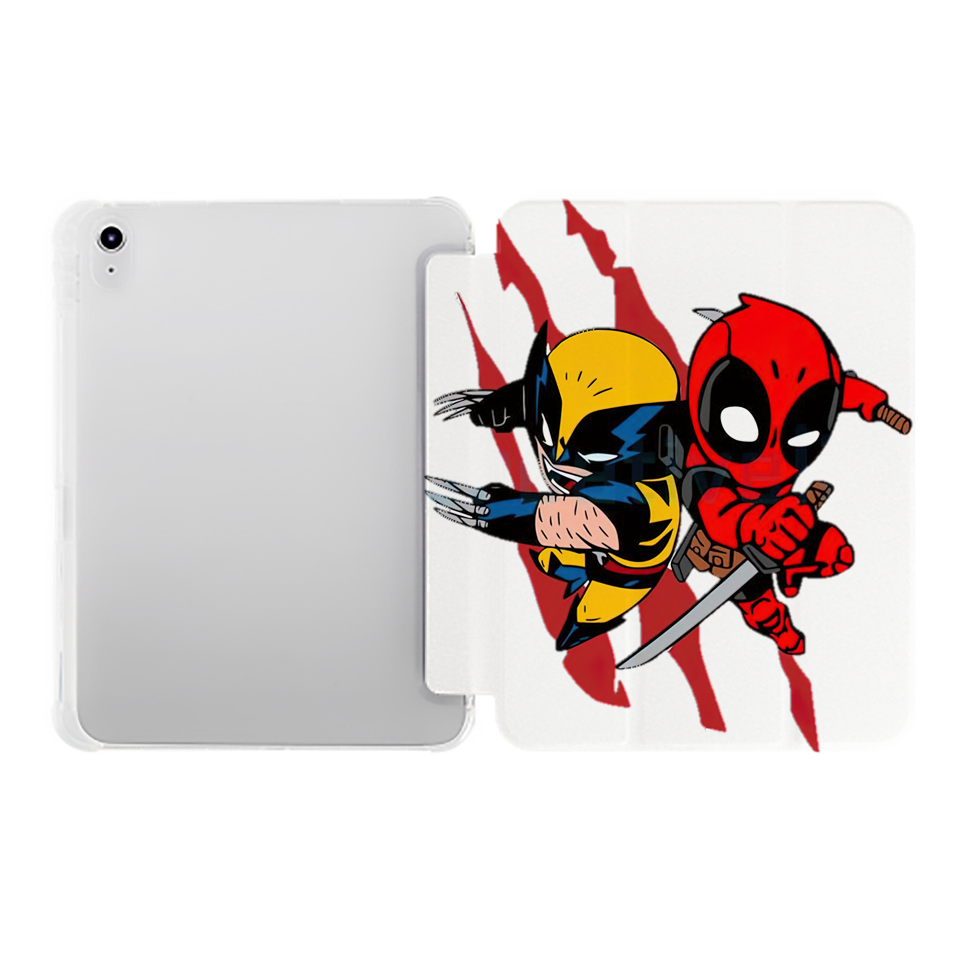 （画像用） Deadpool デッドプール IPad ケース ペン収納付き 三つ折りスタンド PUレザー×シリコン 対応機種9.5/10.5/10.9インチ